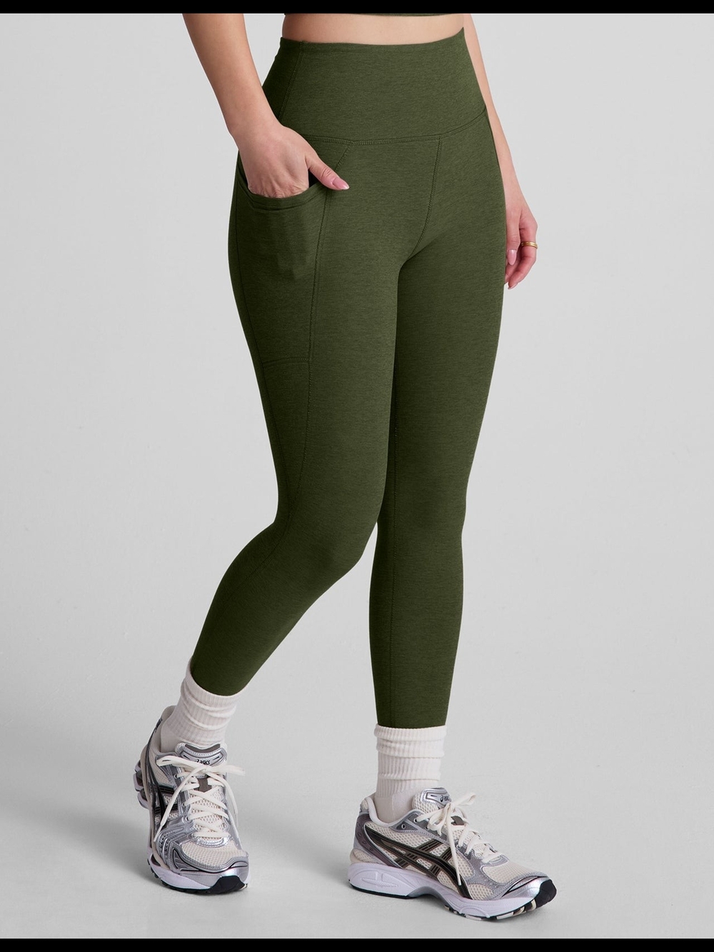 Beyond Yoga Olive Green High-Waist Pocket Leggings